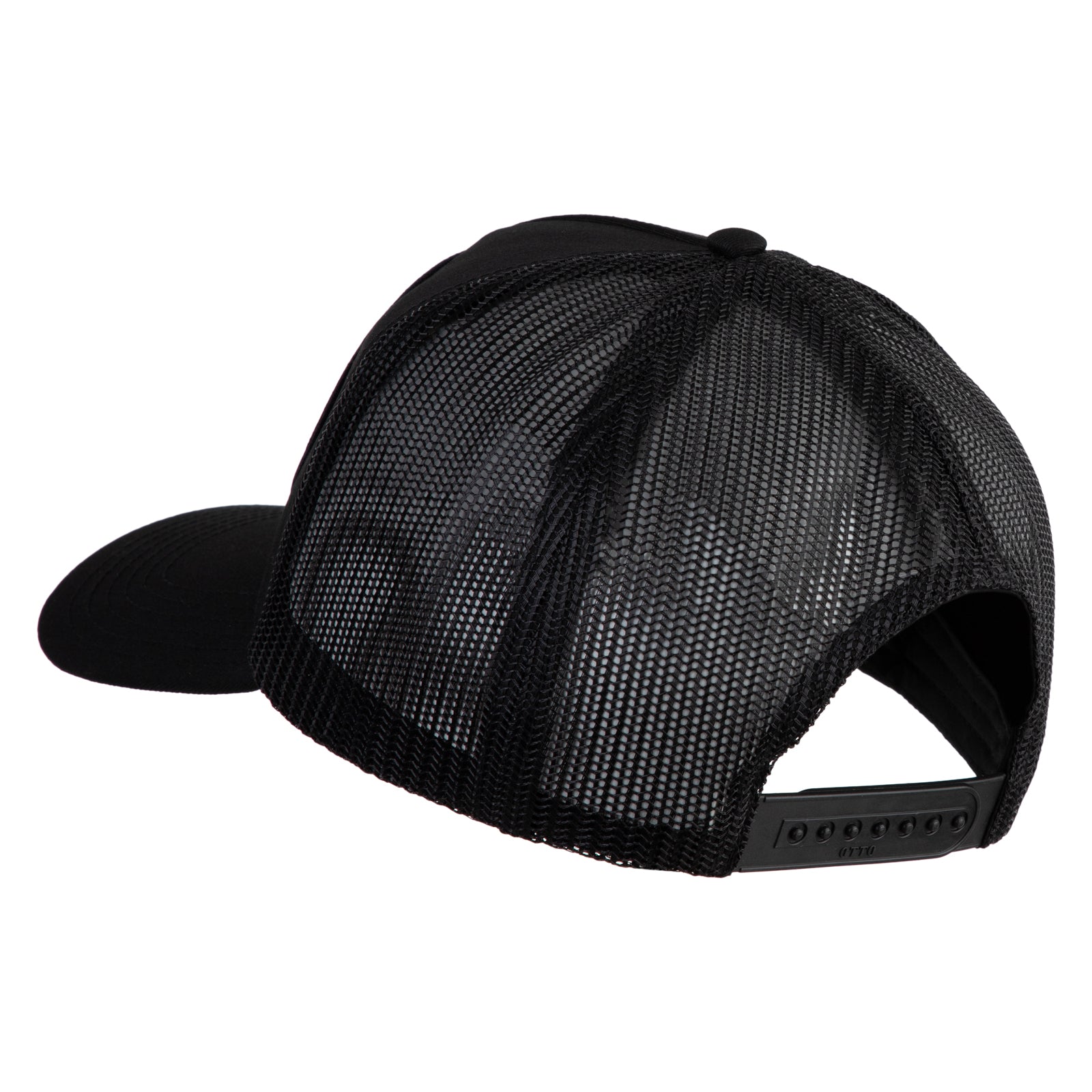 Black mesh cap on a white background