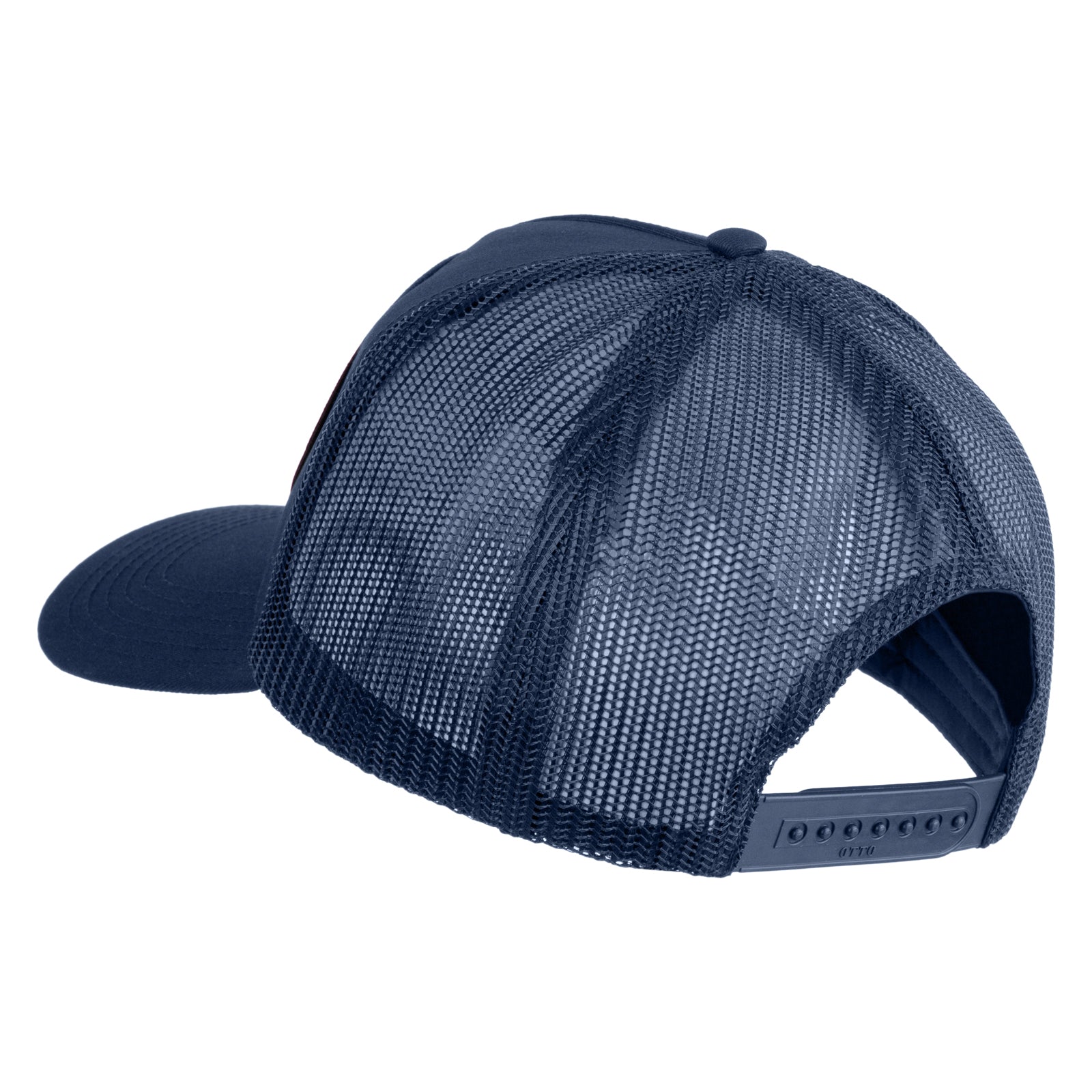 Navy blue mesh cap on a white background