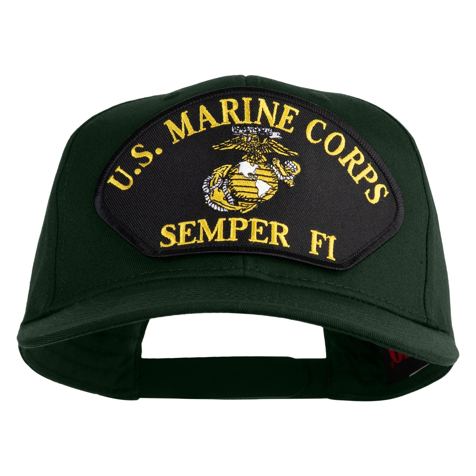 U.S. Marine Corps Semper Fi Black Patched Solid Cotton Twill Pro Style Cap