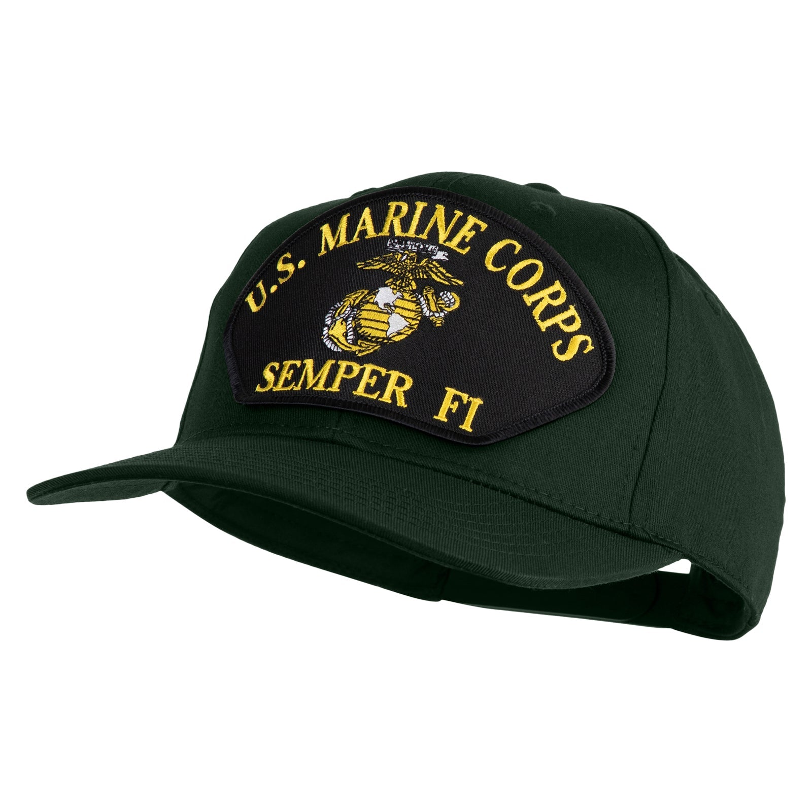 U.S. Marine Corps Semper Fi Black Patched Solid Cotton Twill Pro Style Cap