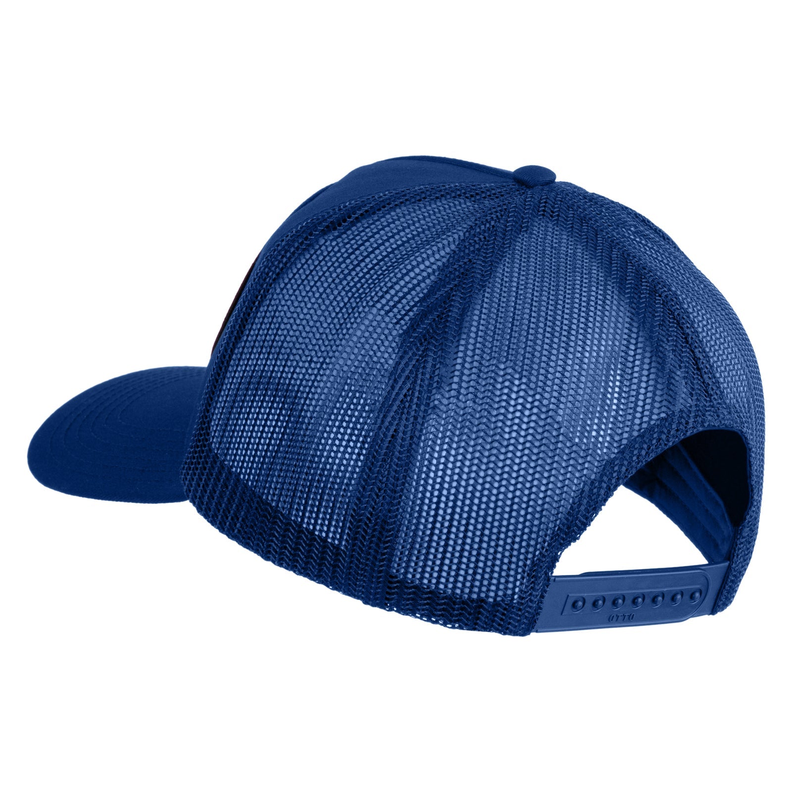 Blue mesh cap on a white background