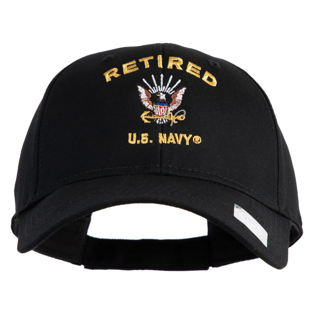 Retired US Navy Embroidered Solid Cotton Twill Low Profile Cap