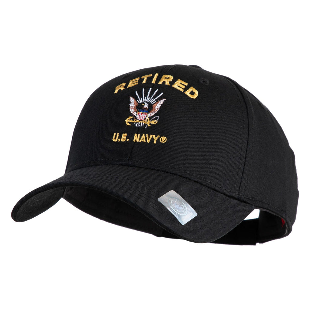 Retired US Navy Embroidered Solid Cotton Twill Low Profile Cap