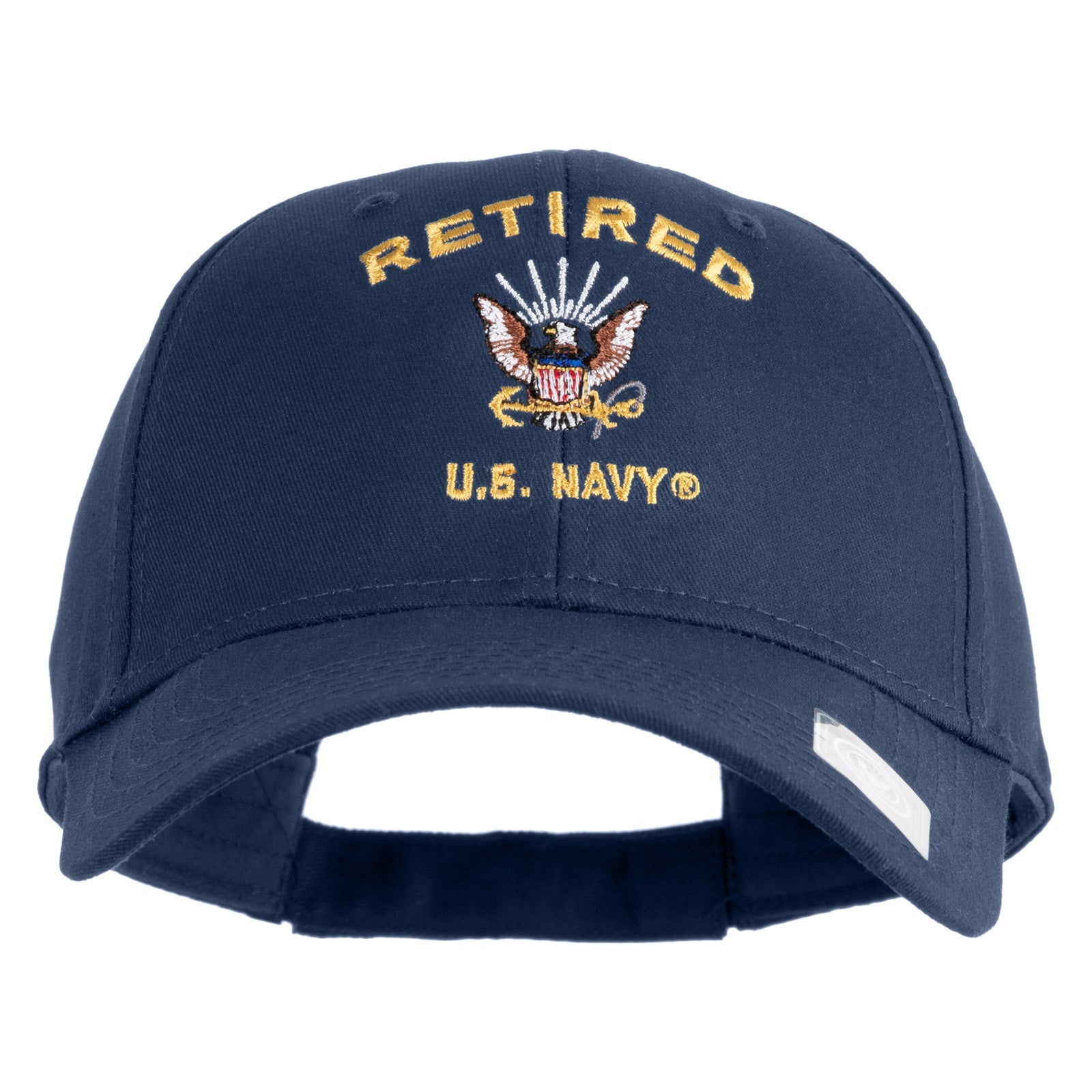 Retired US Navy Embroidered Solid Cotton Twill Low Profile Cap