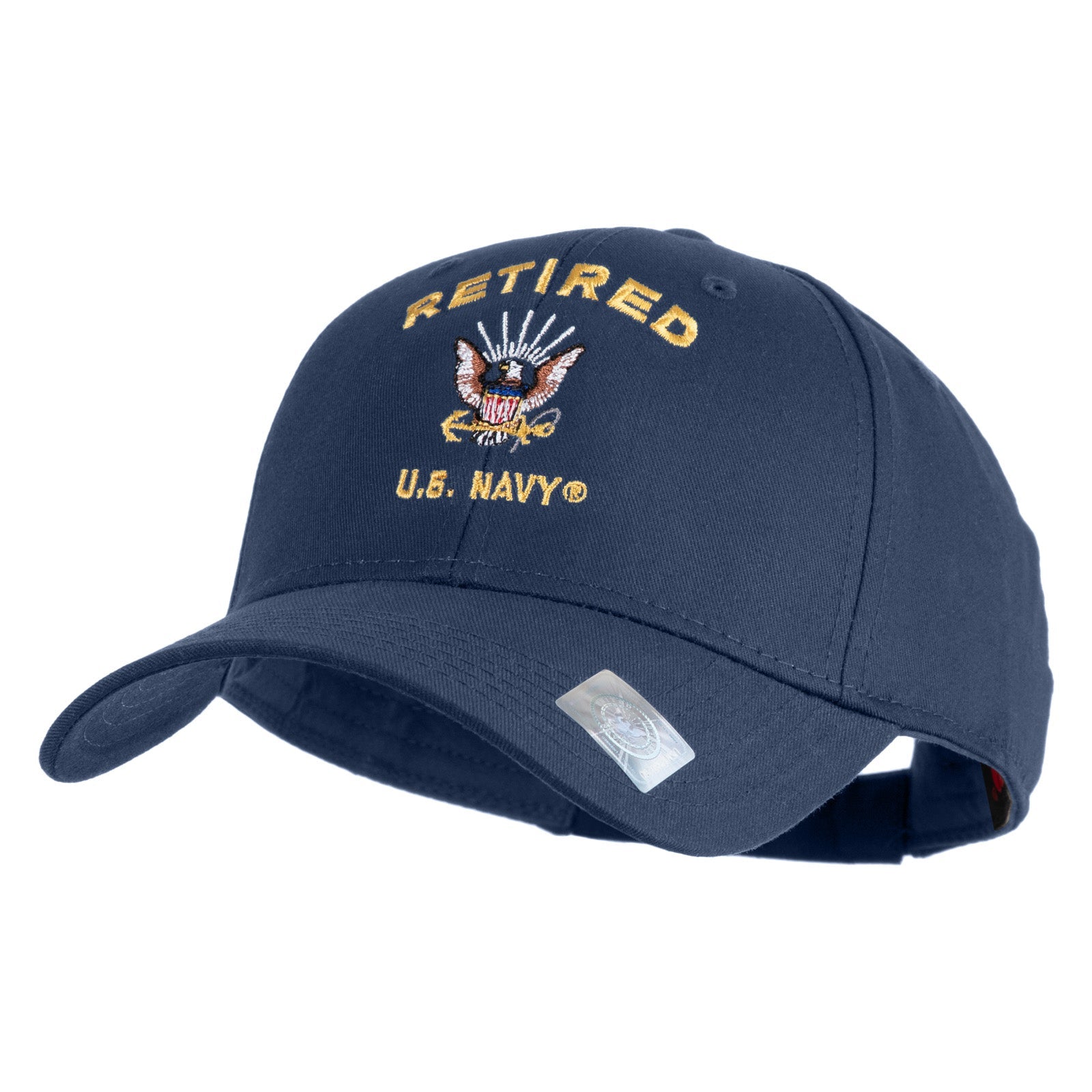 Retired US Navy Embroidered Solid Cotton Twill Low Profile Cap