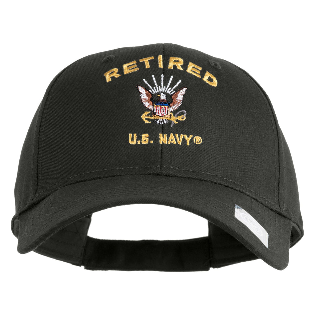 Retired US Navy Embroidered Solid Cotton Twill Low Profile Cap