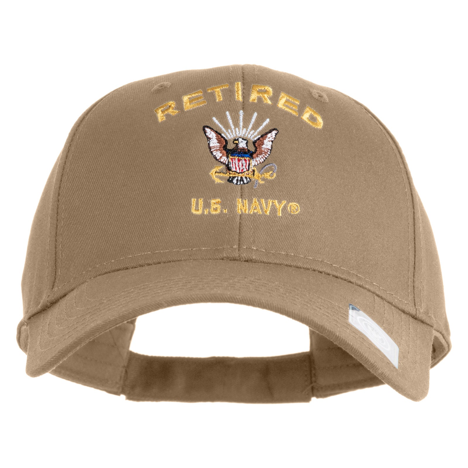 Retired US Navy Embroidered Solid Cotton Twill Low Profile Cap
