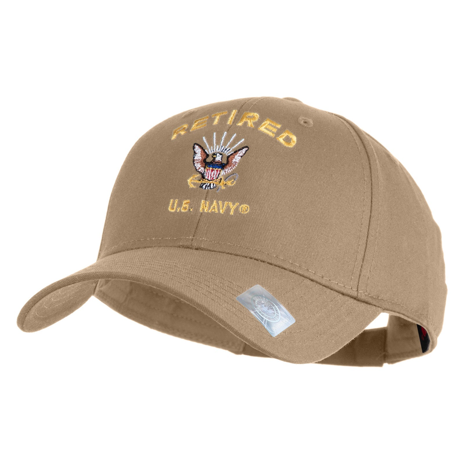 Retired US Navy Embroidered Solid Cotton Twill Low Profile Cap