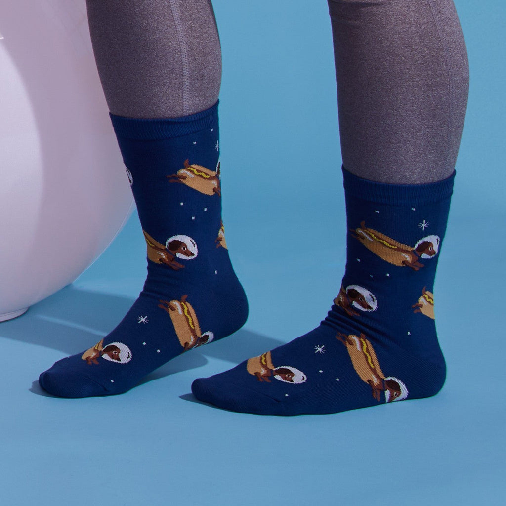 Socks, Dachshund, Weiner Dogs In Space! Glow in the Dark, Crew Length