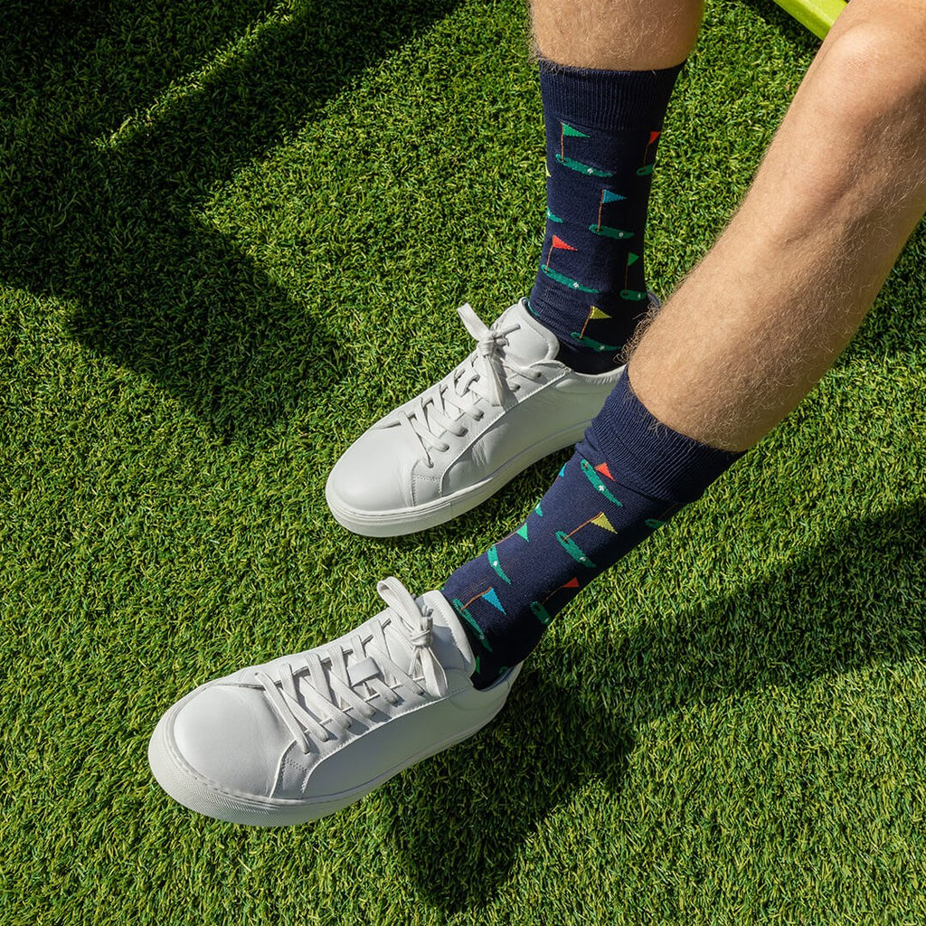 Socks, Golf Navy, Crew Length
