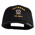 Black cap with 'Veteran U.S. Navy' embroidery on a white background