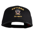 Retired US Navy Embroidered Solid Cotton Twill Pro Style Cap