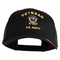 Black cap with 'Veteran U.S. Navy' embroidery on a white background