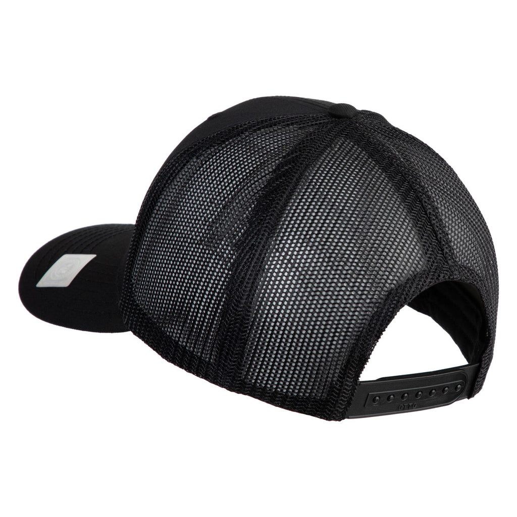 Black mesh cap on a white background
