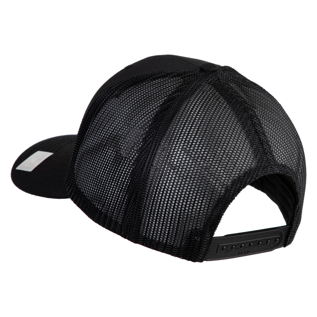 Black mesh cap on a white background