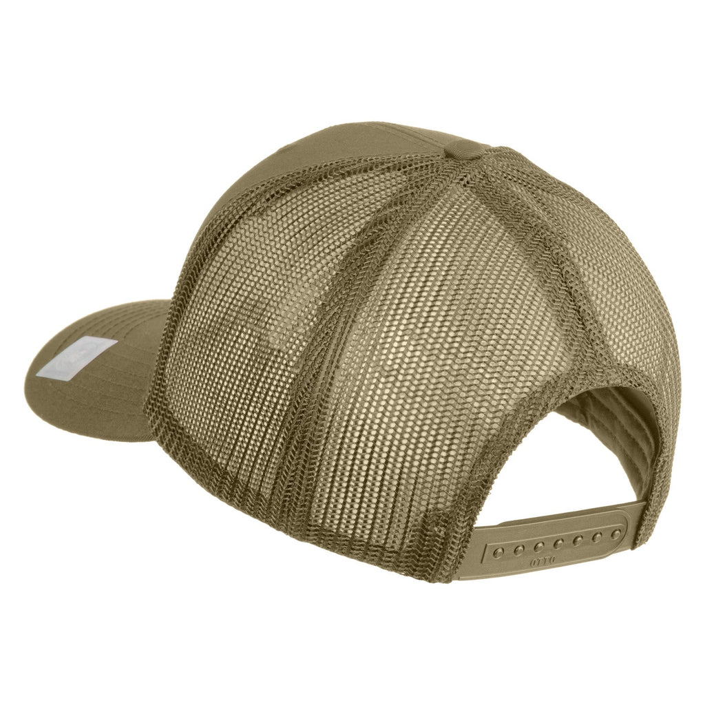 Khaki mesh cap on a white background