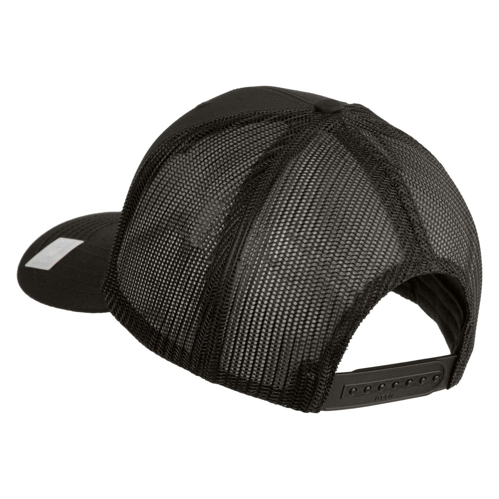 Black mesh cap on a white background