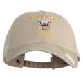 Beige cap with 'Retired U.S. Navy' text and emblem on a white background