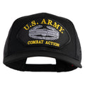 Black cap with U.S. Army Combat Action patch on a white background