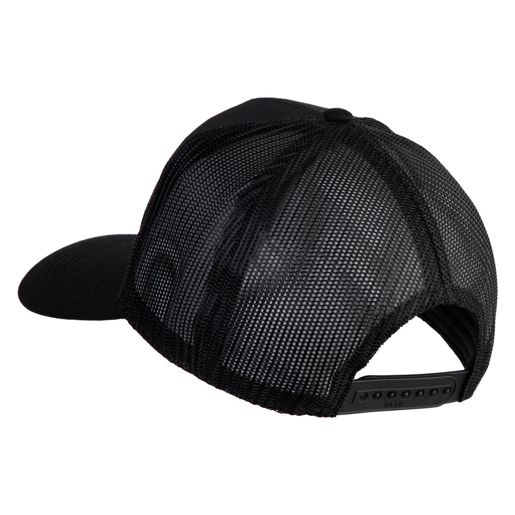 Black mesh cap on a white background