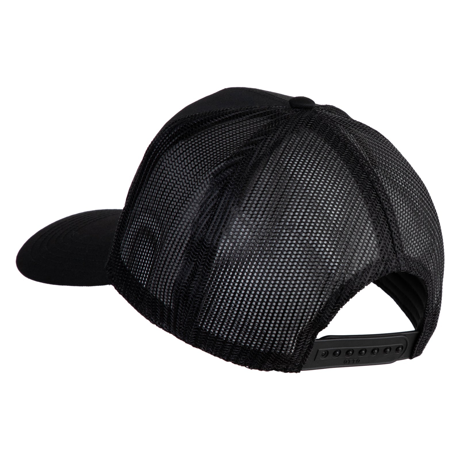 Black mesh cap on a white background