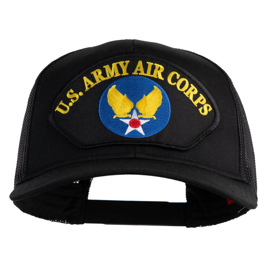 Black cap with U.S. Army Air Corps emblem on a white background