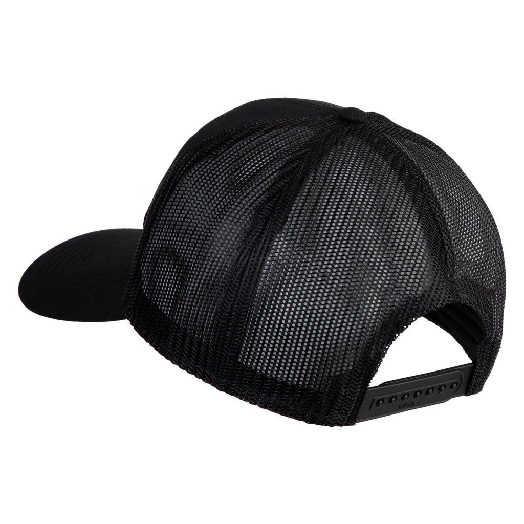 Black mesh cap on a white background