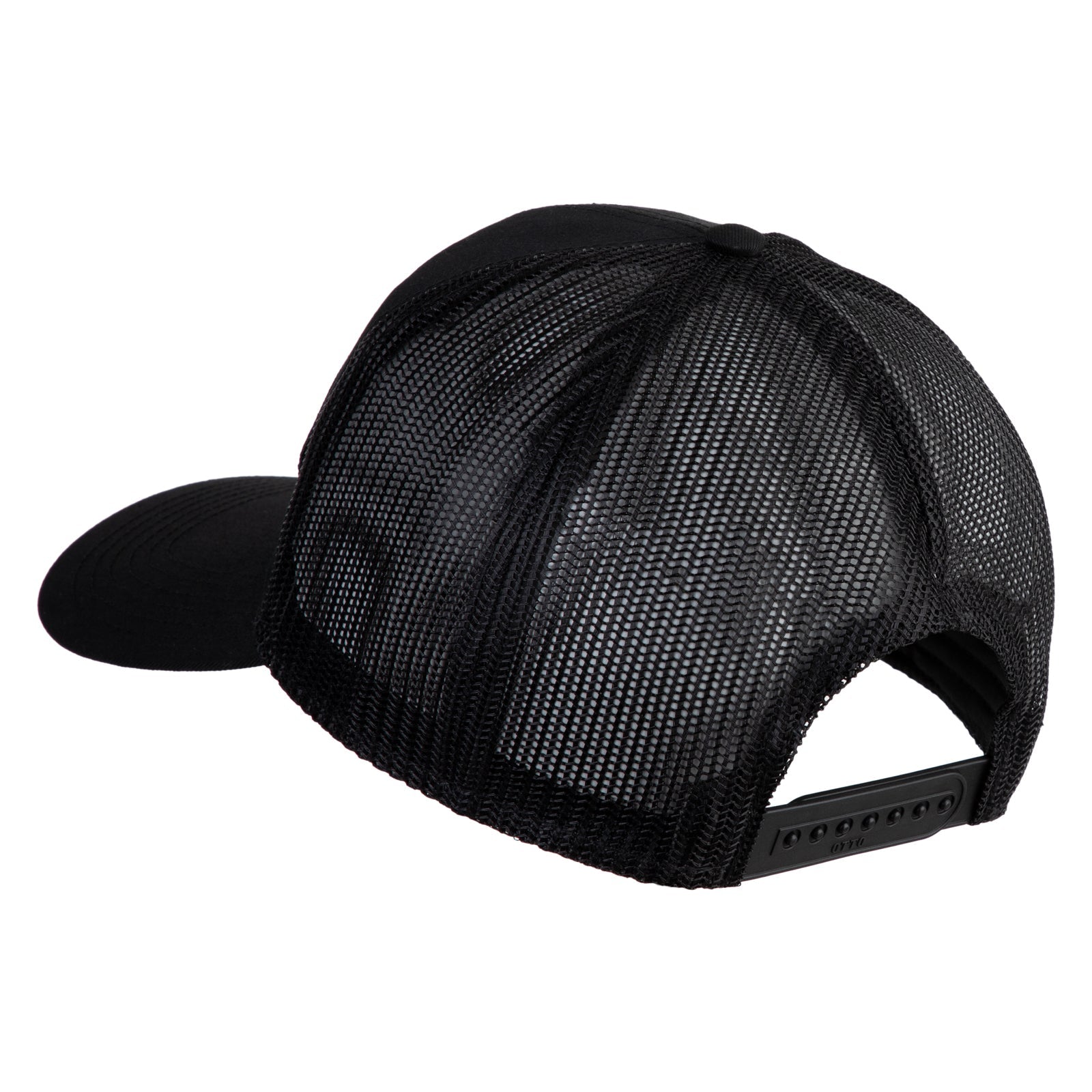 Black mesh cap on a white background
