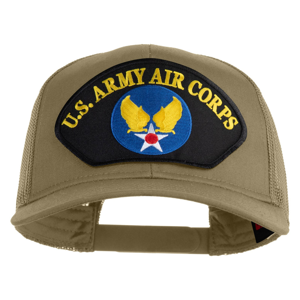 Khaki cap with U.S. Army Air Corps patch on a white background