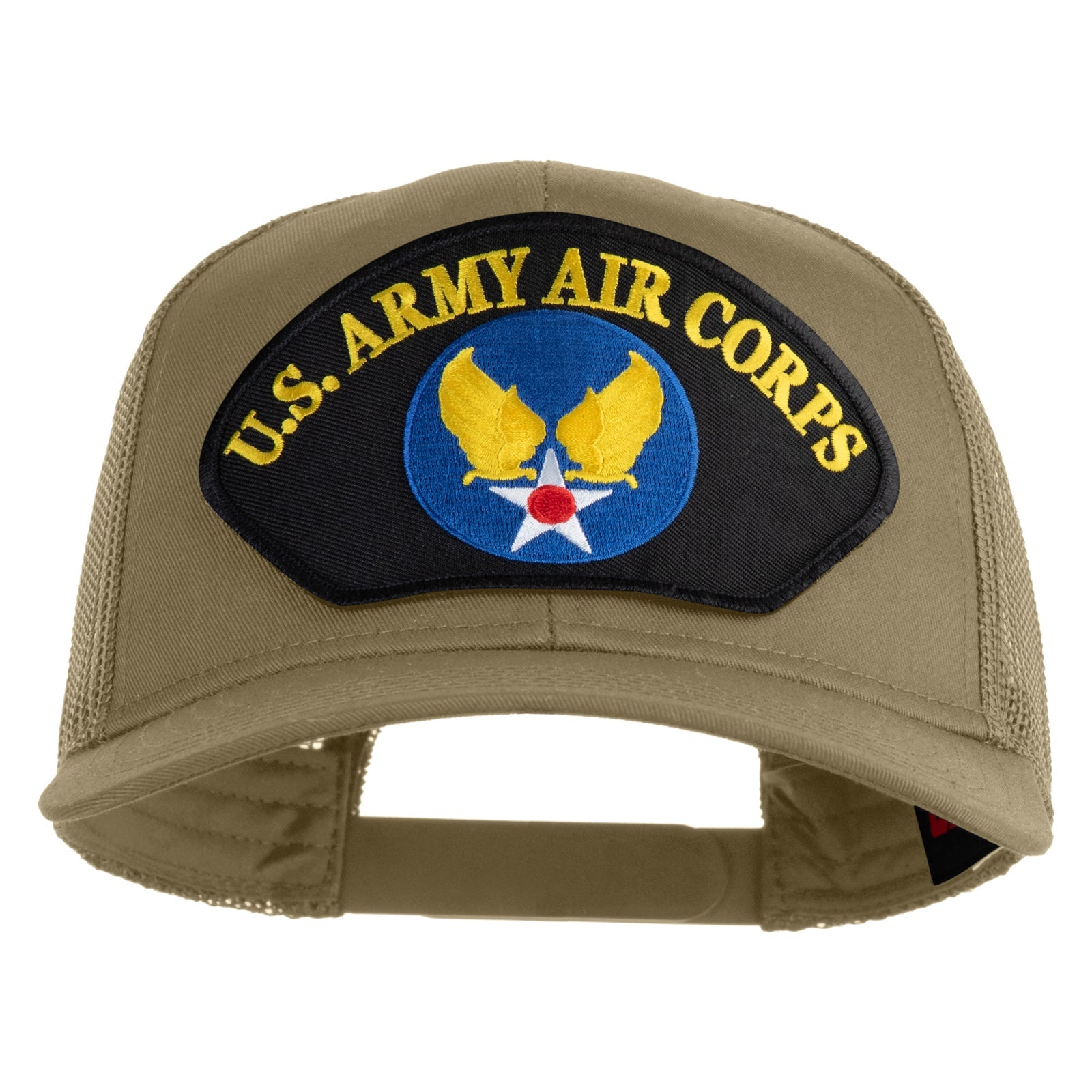 Khaki cap with U.S. Army Air Corps patch on a white background