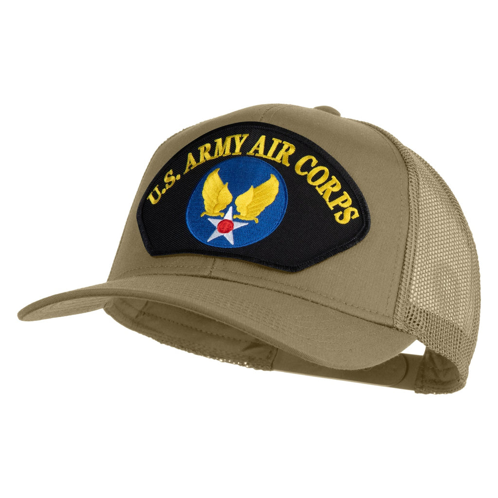 Khaki cap with U.S. Army Air Corps patch on a white background