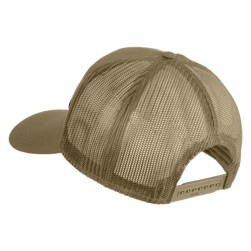 Brown mesh cap on a white background