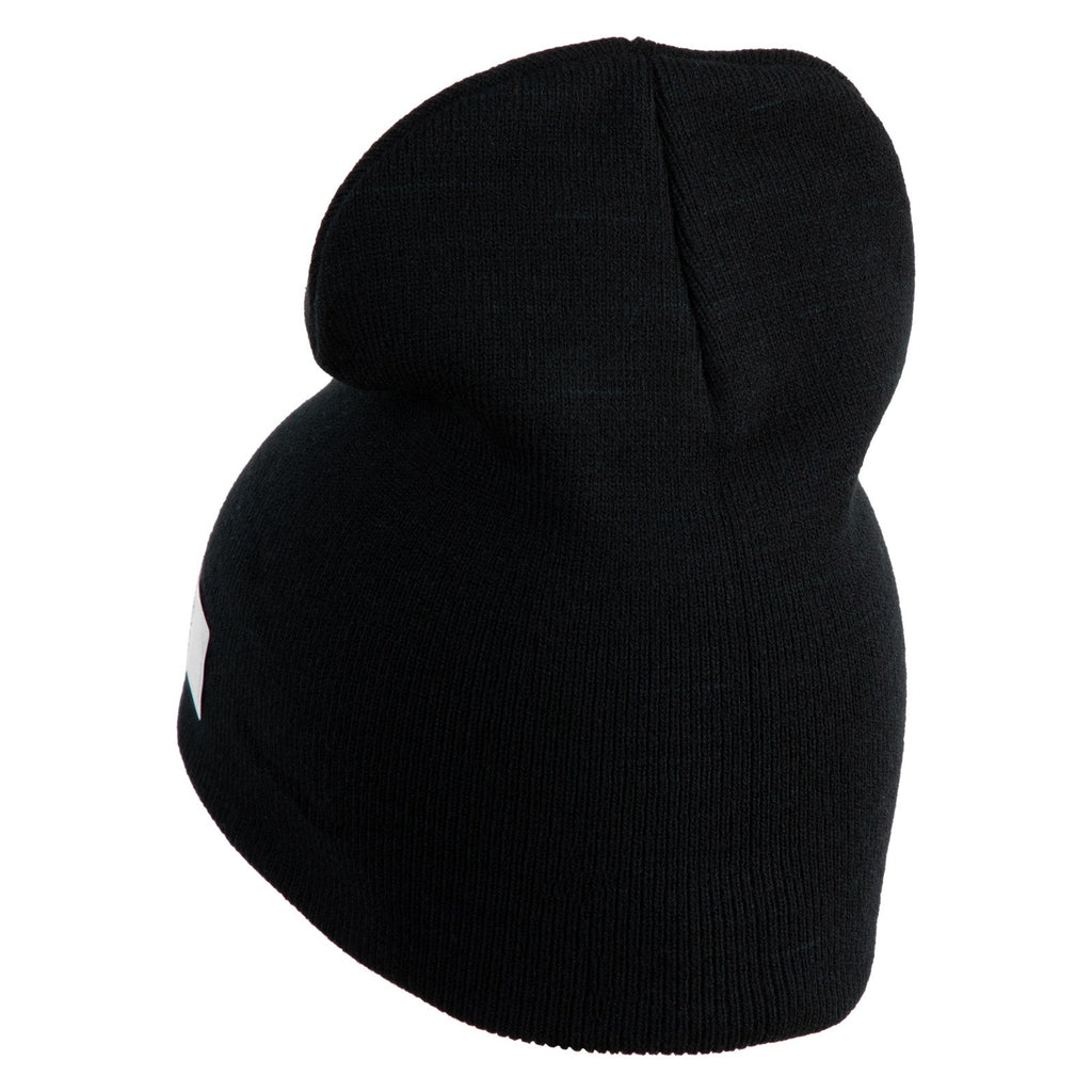 Black beanie hat on a white background