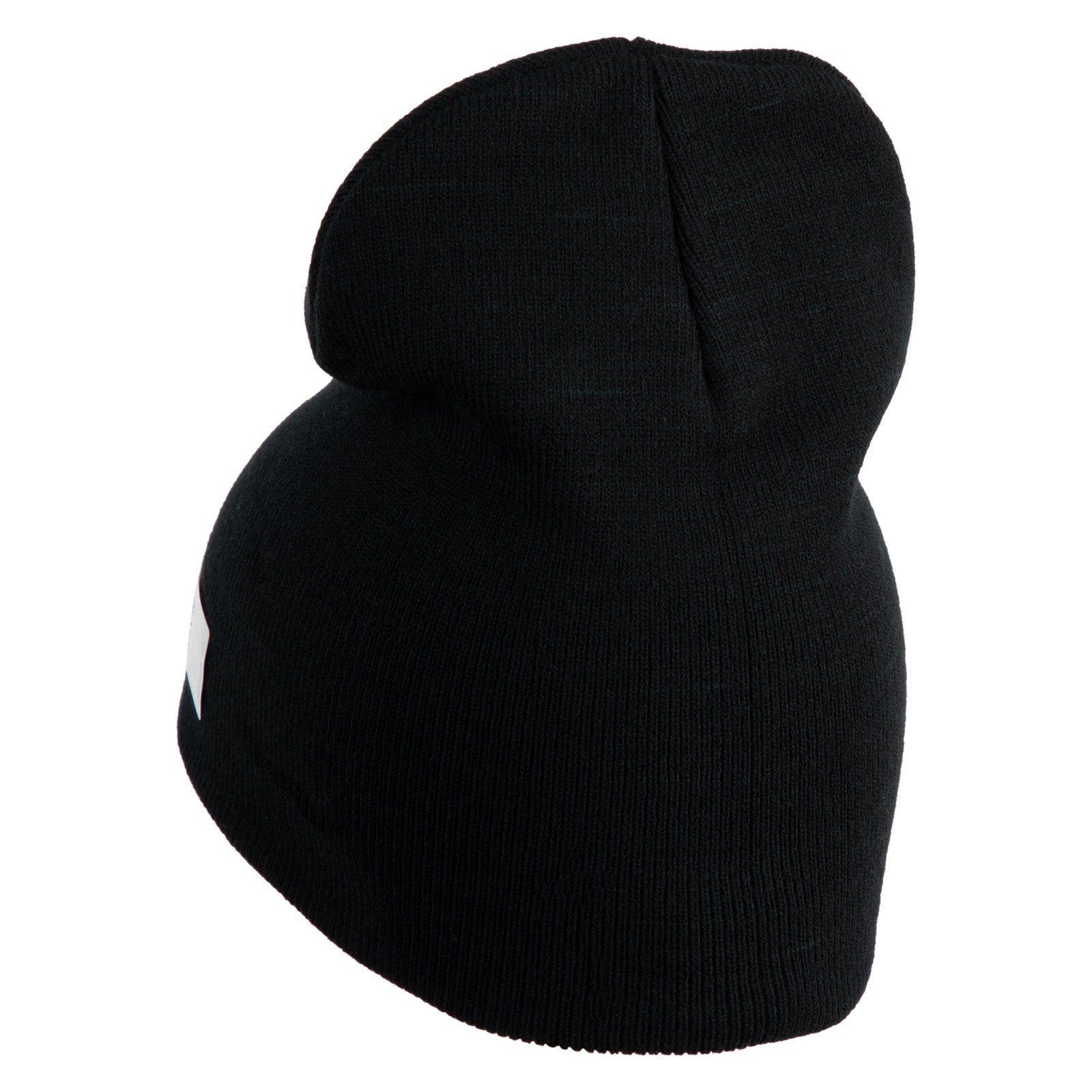 Black beanie hat on a white background