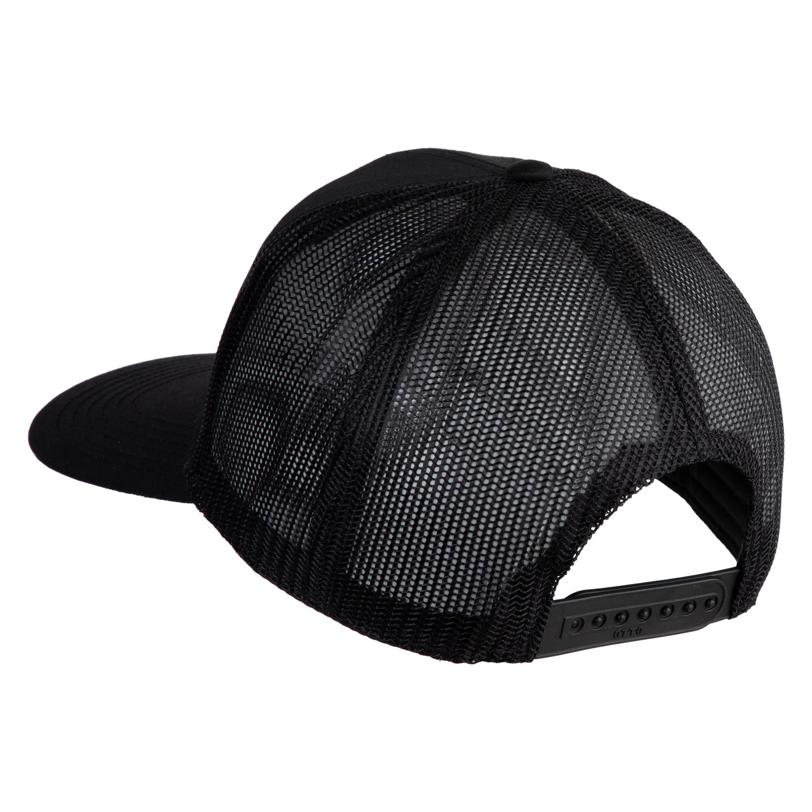 Black mesh cap on a white background