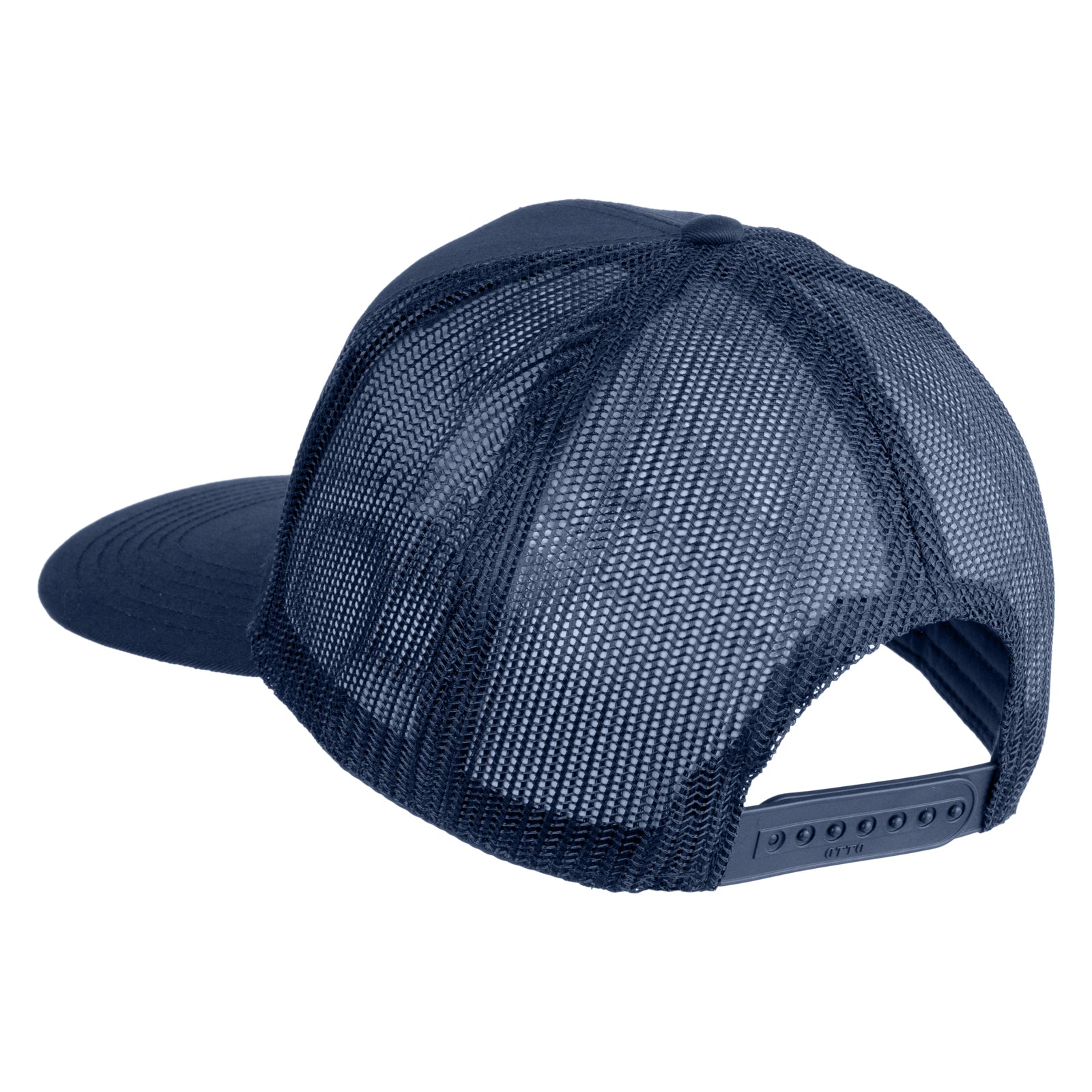 Navy blue mesh cap on a white background