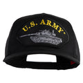 Black cap with U.S. Army logo featuring a tank on a white background