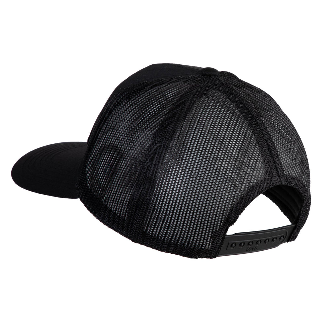 Black mesh cap on a white background