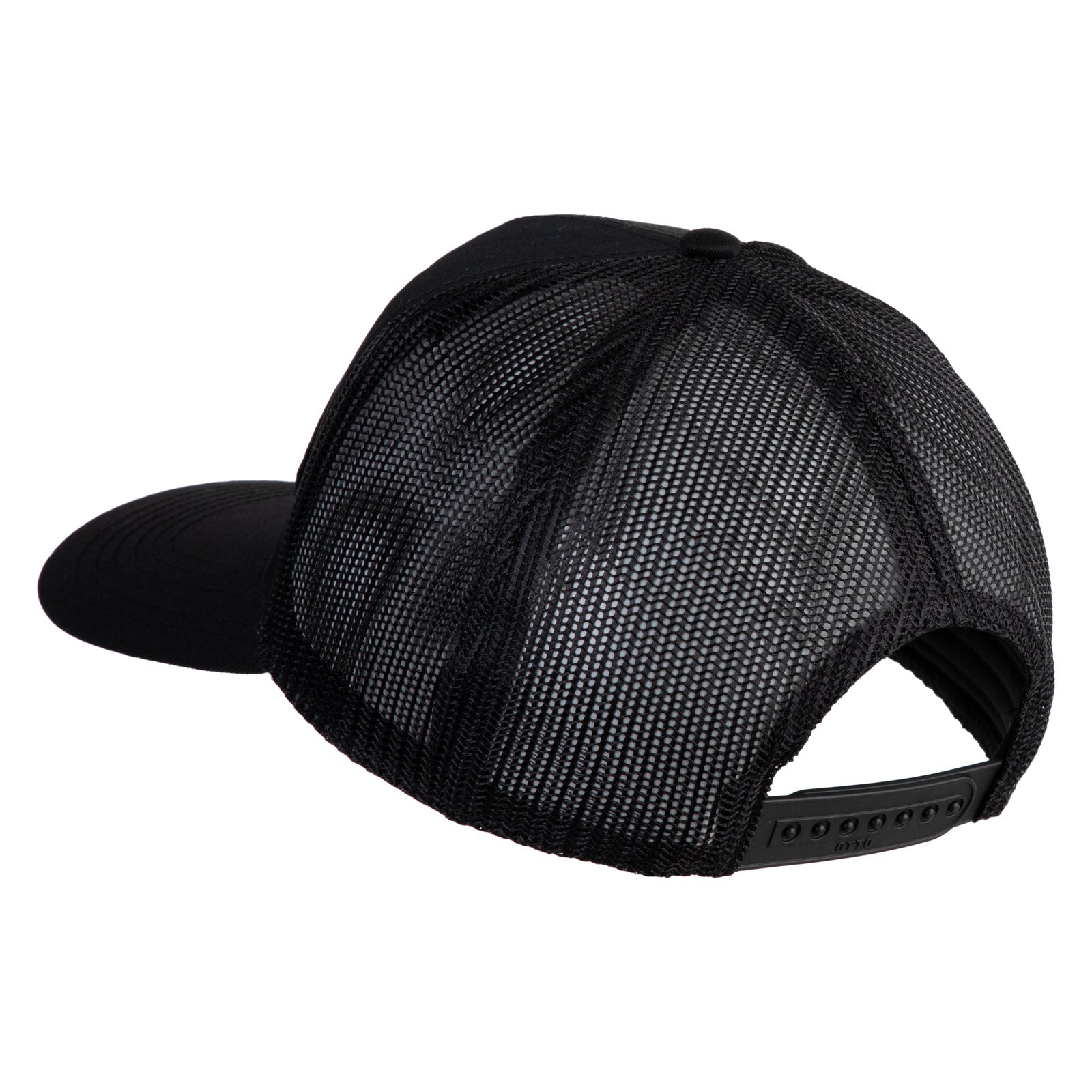 Black mesh cap on a white background