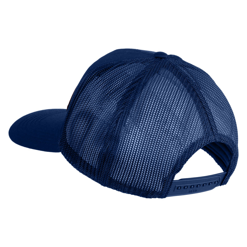 Blue mesh cap on a white background