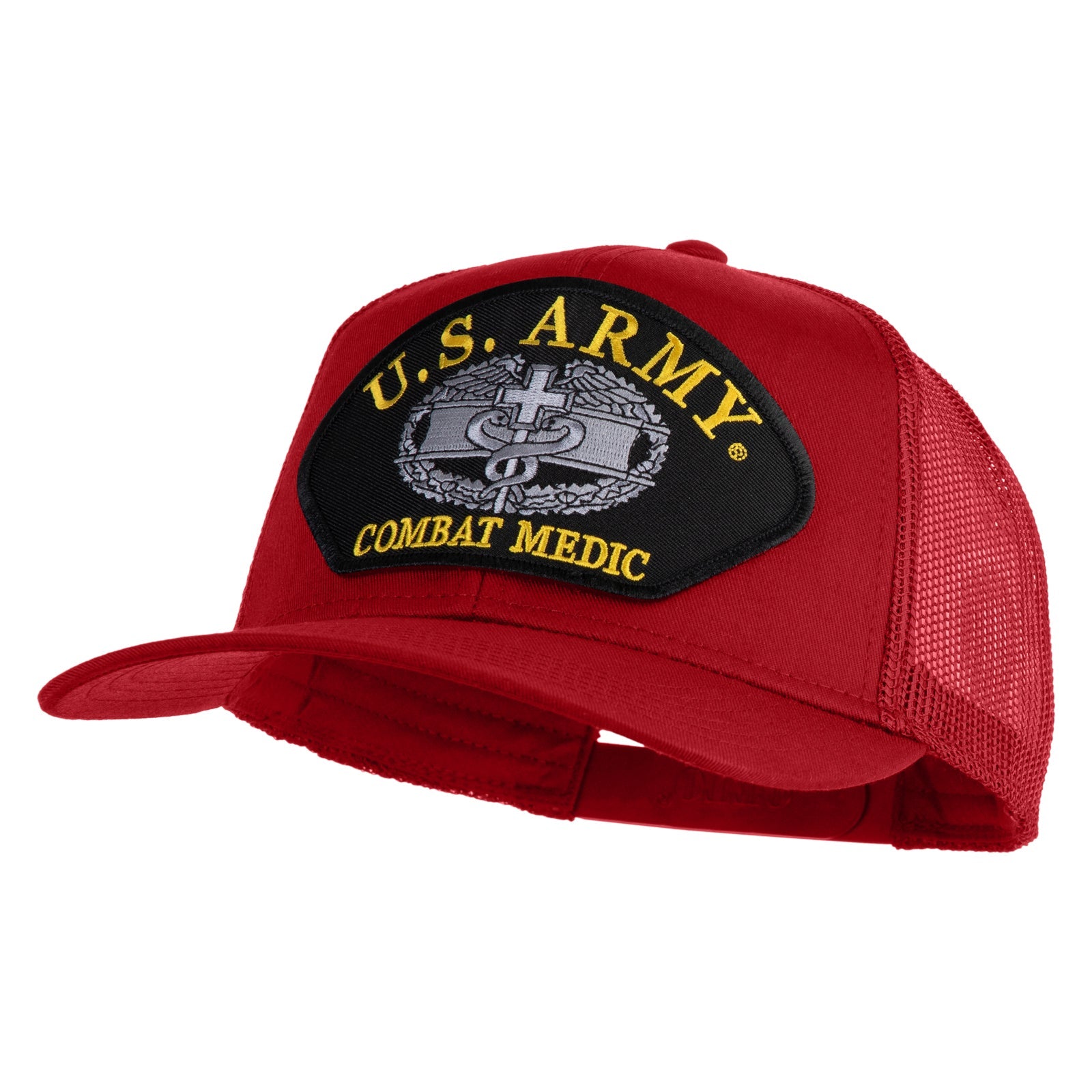 U.S. Army Combat Medic Patched Solid Cotton Twill Mesh Prostyle Cap