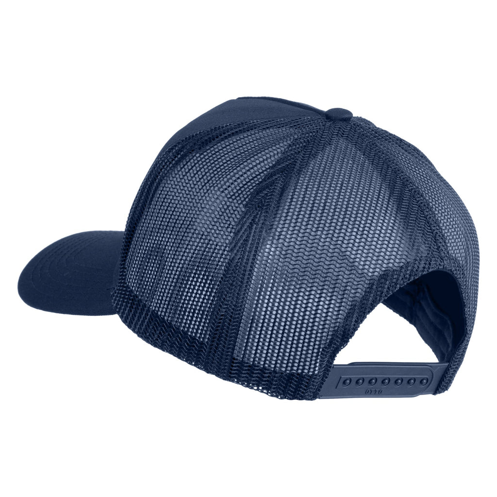 Navy blue mesh cap on a white background