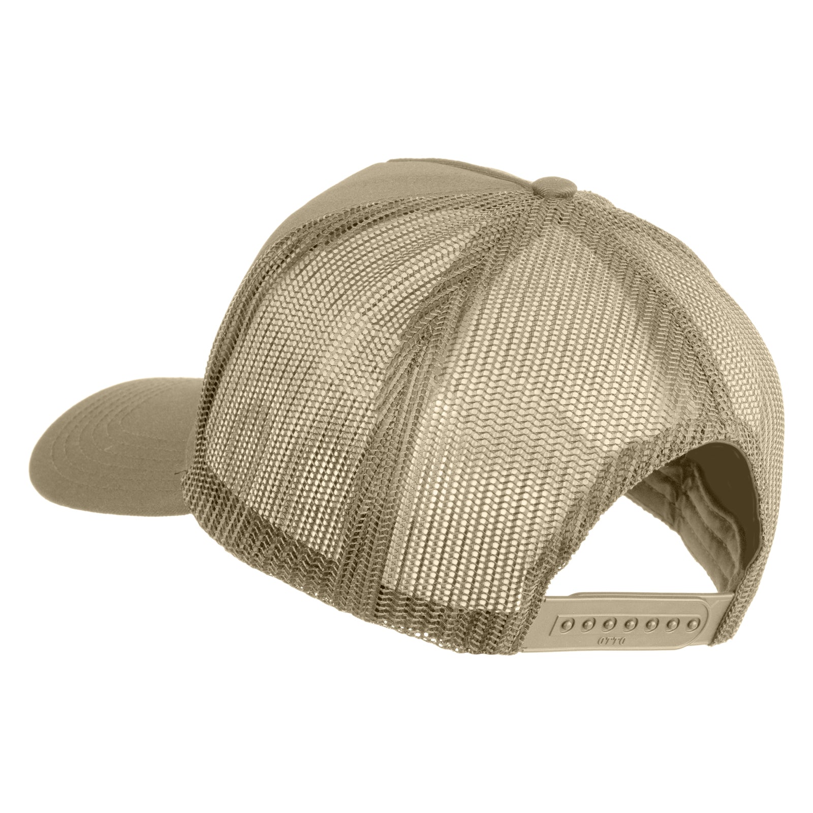 Beige mesh cap on a white background