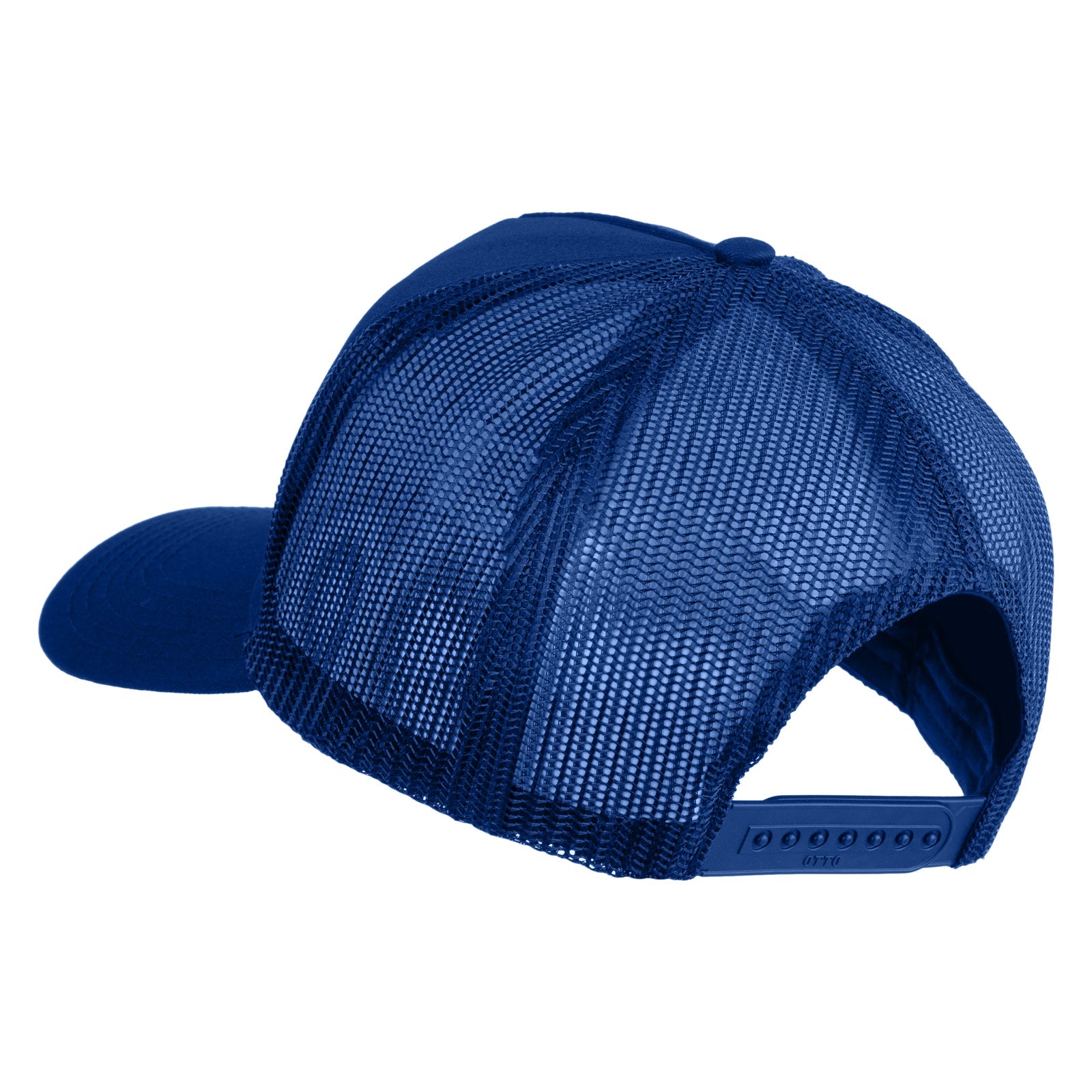 Blue mesh cap on a white background