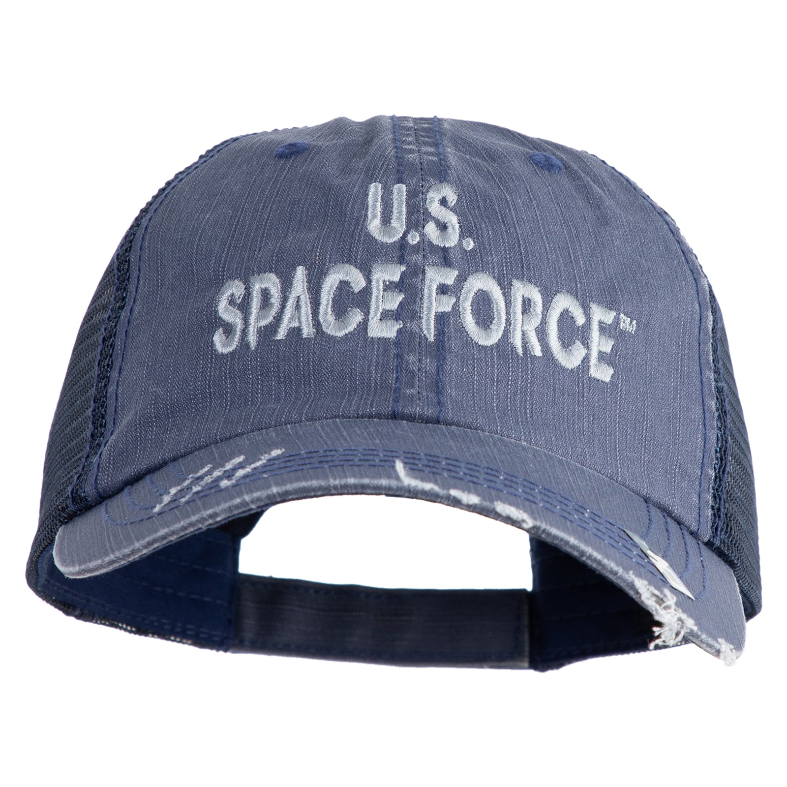 US Space Force Grey Letter Embroidered Low Profile Special Cotton Mesh Cap
