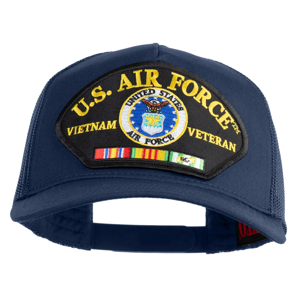 U.S. Air Force Vietnam Veteran Patched Solid Cotton Twill 5 panel Mesh Back Cap