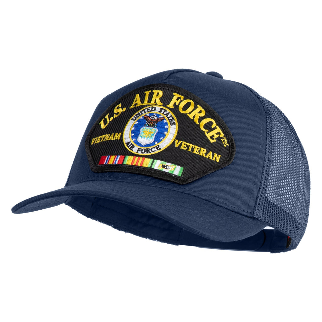 U.S. Air Force Vietnam Veteran Patched Solid Cotton Twill 5 panel Mesh Back Cap