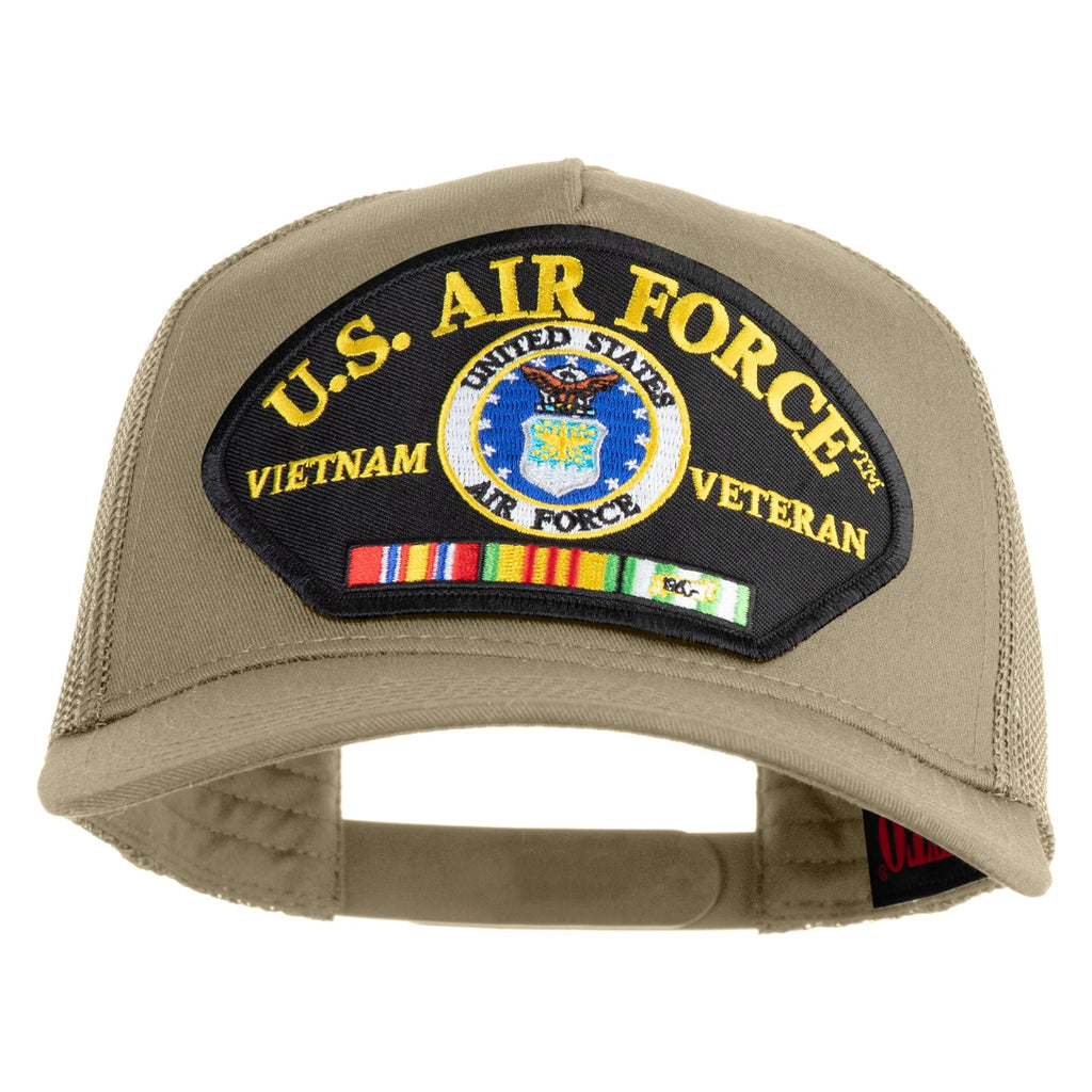 U.S. Air Force Vietnam Veteran Patched Solid Cotton Twill 5 panel Mesh Back Cap