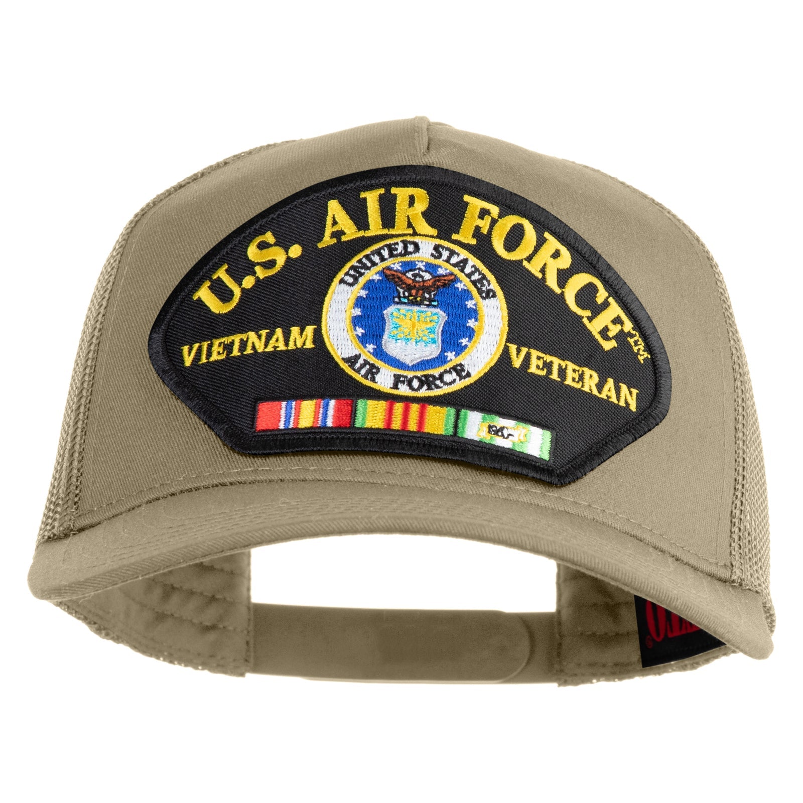 U.S. Air Force Vietnam Veteran Patched Solid Cotton Twill 5 panel Mesh Back Cap