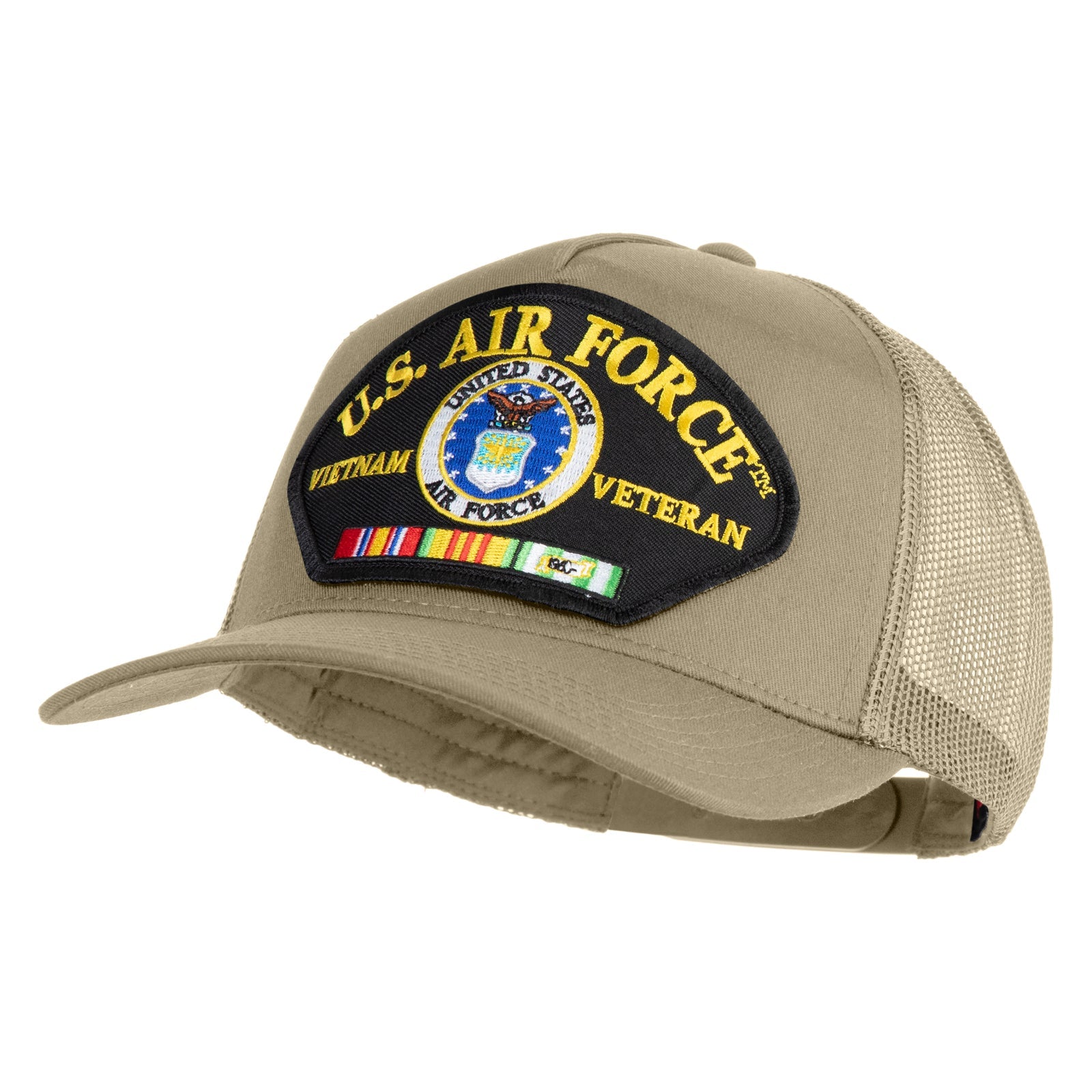 U.S. Air Force Vietnam Veteran Patched Solid Cotton Twill 5 panel Mesh Back Cap